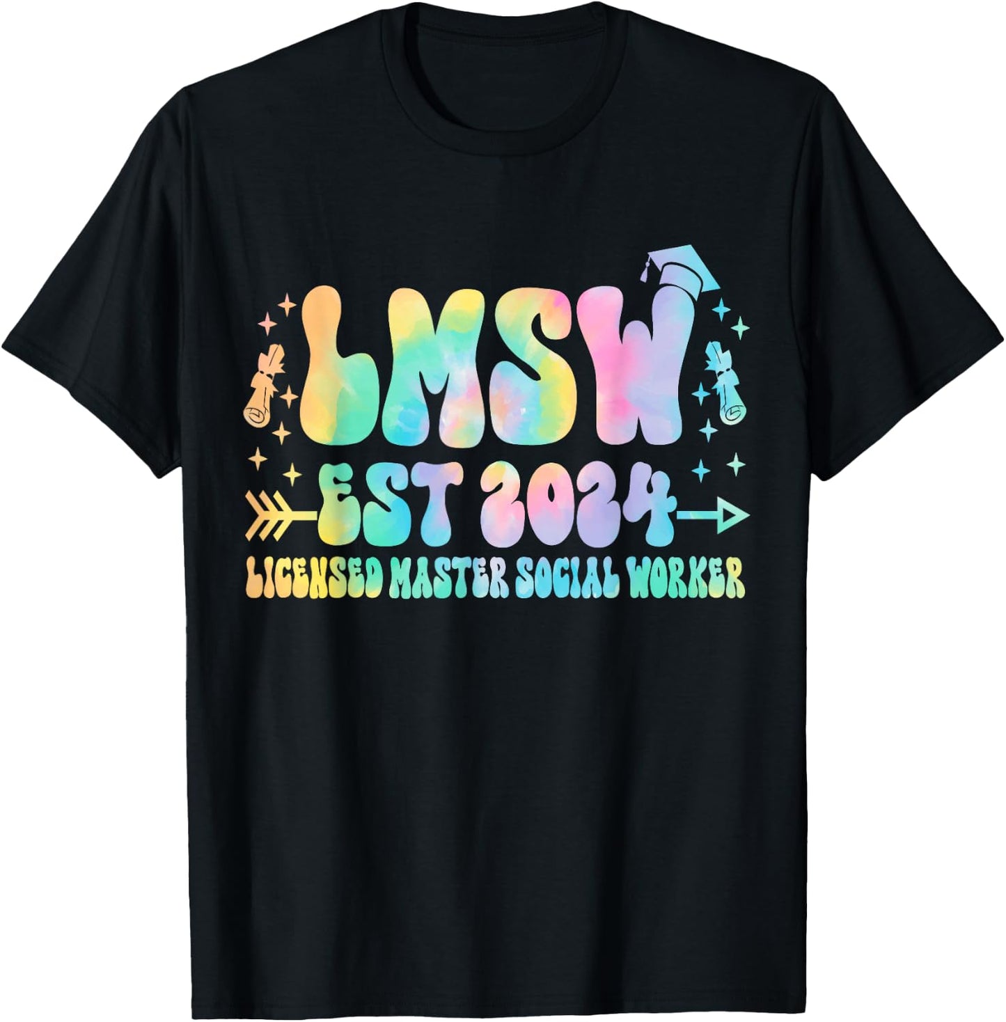 Licensed Master Social Worker Graduation LMSW est 2024 Women T-Shirt - T-Shirt | Black