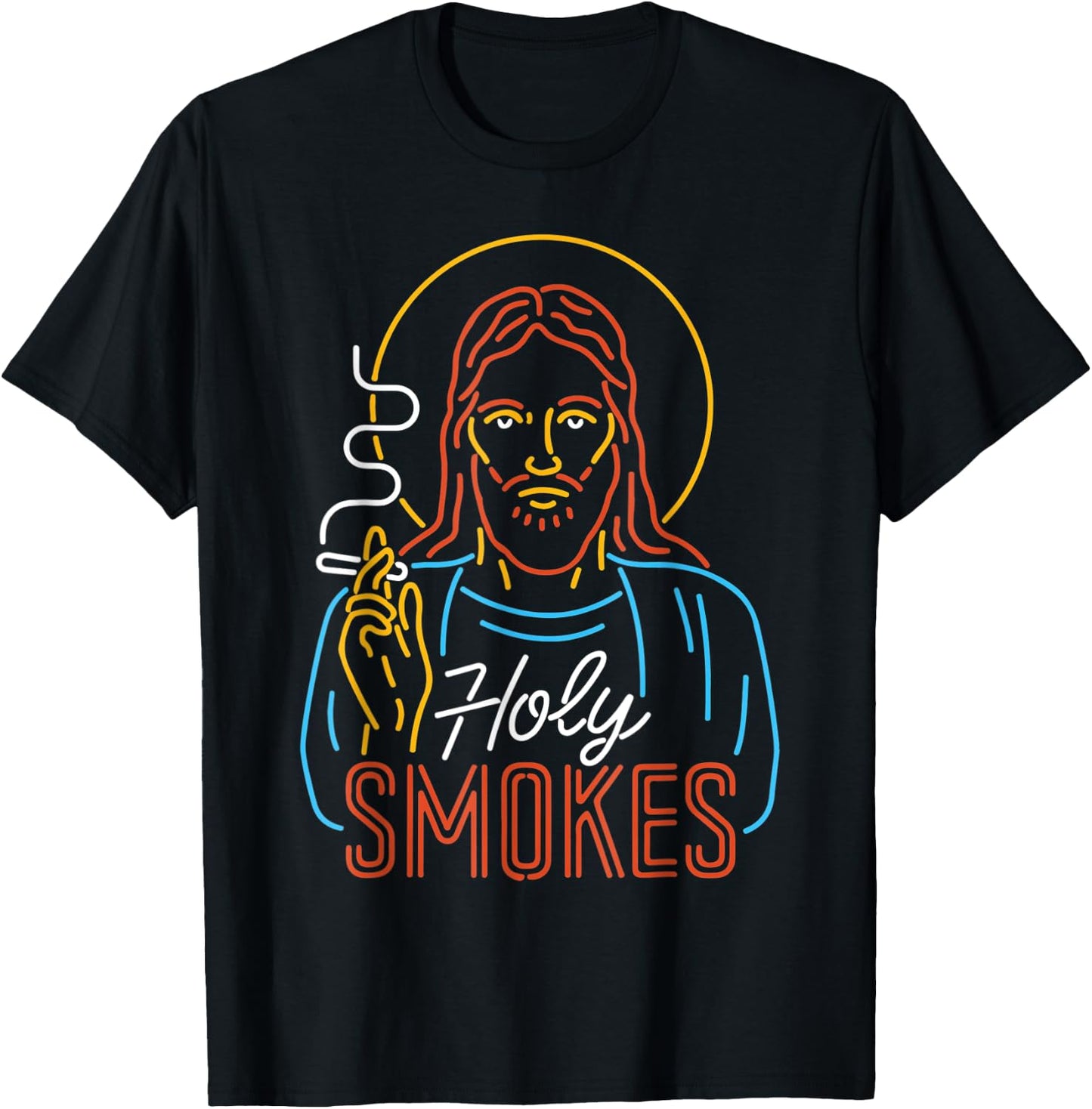 Holy Smokes Funny Jesuss T-Shirt - T-Shirt | Black