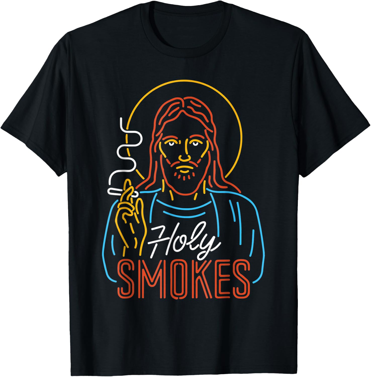 Holy Smokes Funny Jesuss T-Shirt - T-Shirt | Black