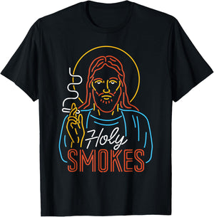 Holy Smokes Funny Jesuss T-Shirt - T-Shirt | Black