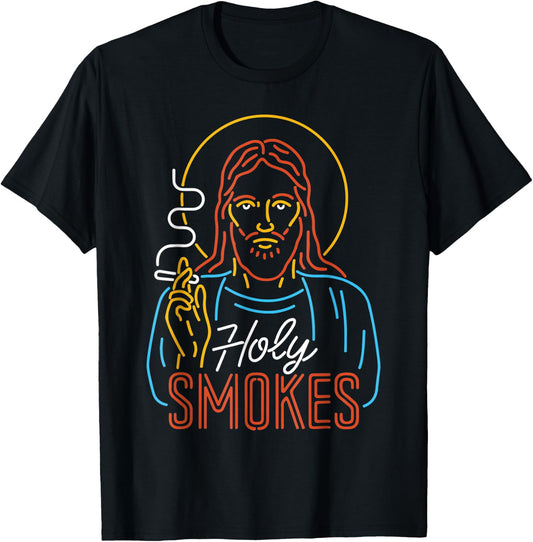 Holy Smokes Funny Jesuss T-Shirt - T-Shirt | Black