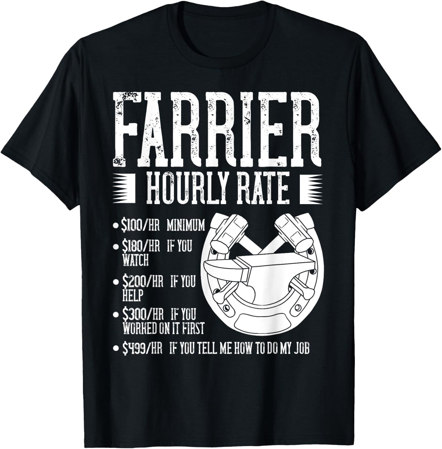 Farrier Horseshoe Gift Hoof Tools T-Shirt - T-Shirt | Black