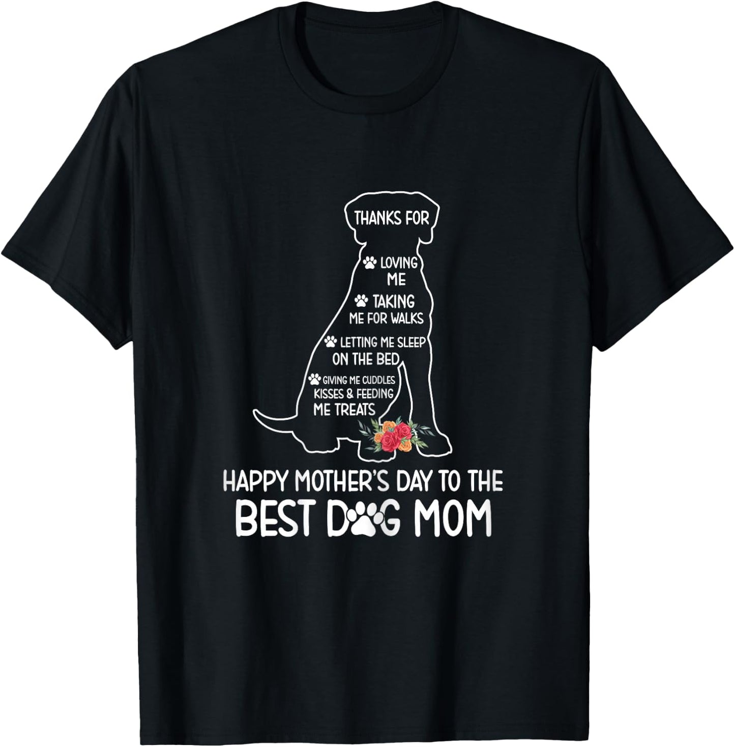 Happy Mother's Day To The Best Dog Mom Mothers Day Dog Lover T-Shirt - T-Shirt | Black