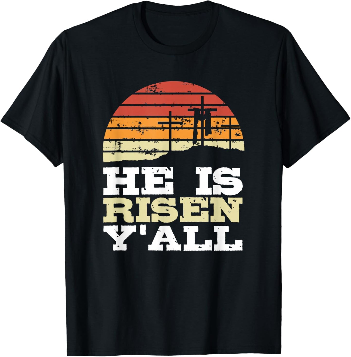 He Is Risen Y'all Jesus Happy Easter Christian Faith Cute T-Shirt - T-Shirt | Black