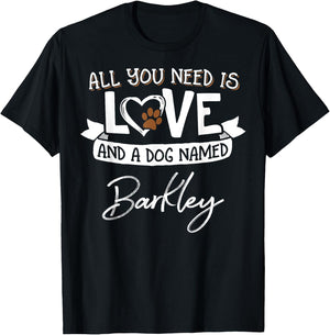 Cute Dog Named Barkley Shirt and Men T-Shirt - T-Shirt | Black