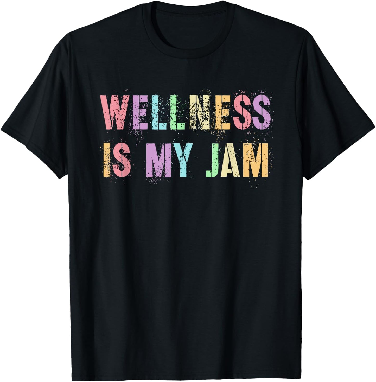 Funny WELLNESS IS MY JAM Health Guy Nurse Trainer Life Yoga T-Shirt - T-Shirt | Black