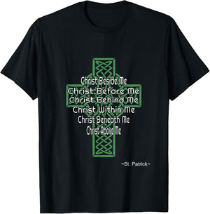 Celtic Cross Shirt St Patrick's Prayer Christian Gifts T-Shirt - T-Shirt | Black