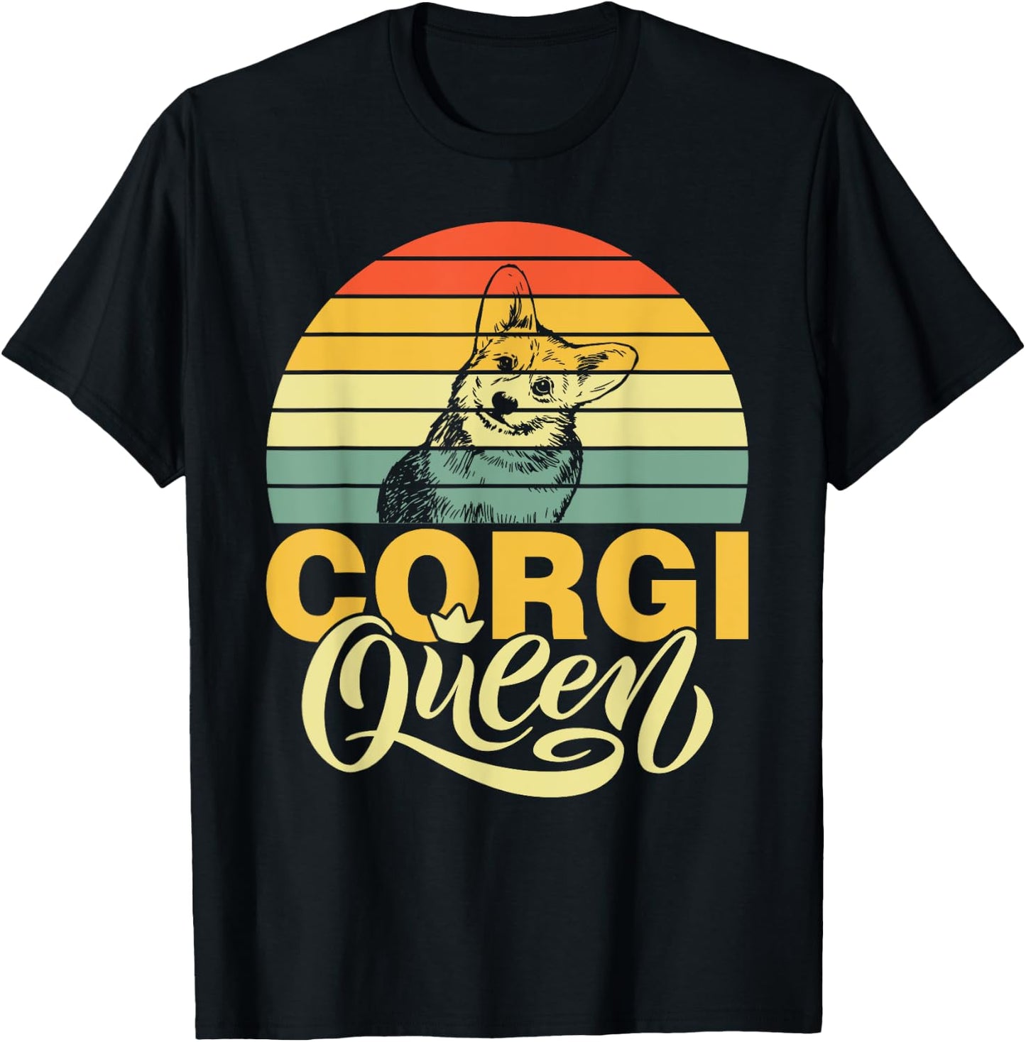 Corgi Queen T-Shirt - T-Shirt | Black