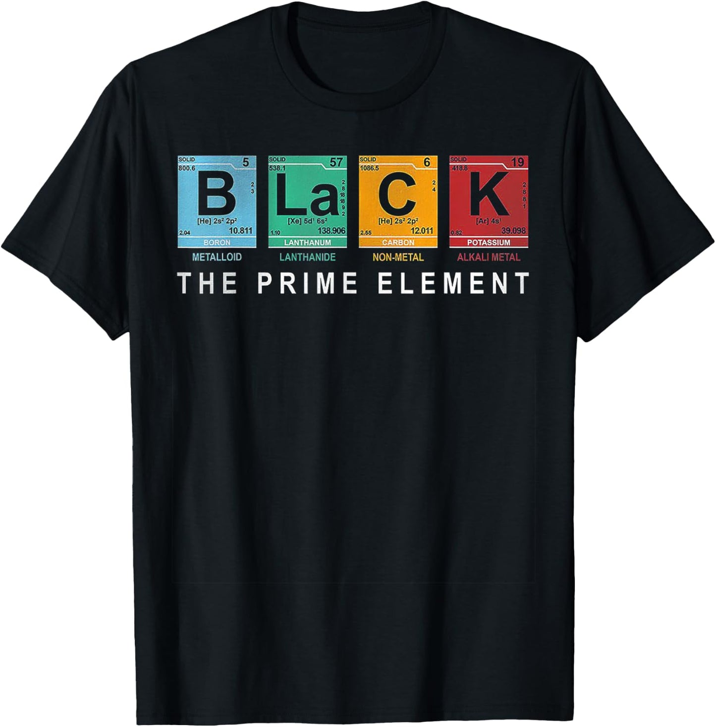Black The Prime Element Periodic Table T-Shirt - T-Shirt | Black