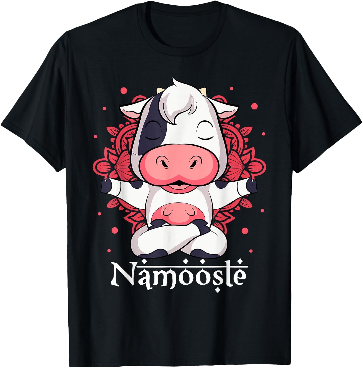 Cow Yoga Namoostee Shirt Funny Cow Lovers Gift Namaste Yoga T-Shirt - T-Shirt | Black