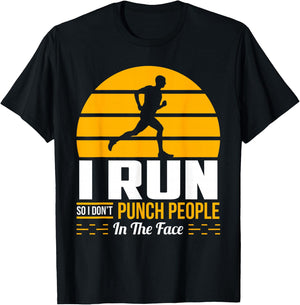 Runner Gift Funny Running Marathon Sport Sarcastic Gift T-Shirt - T-Shirt | Black