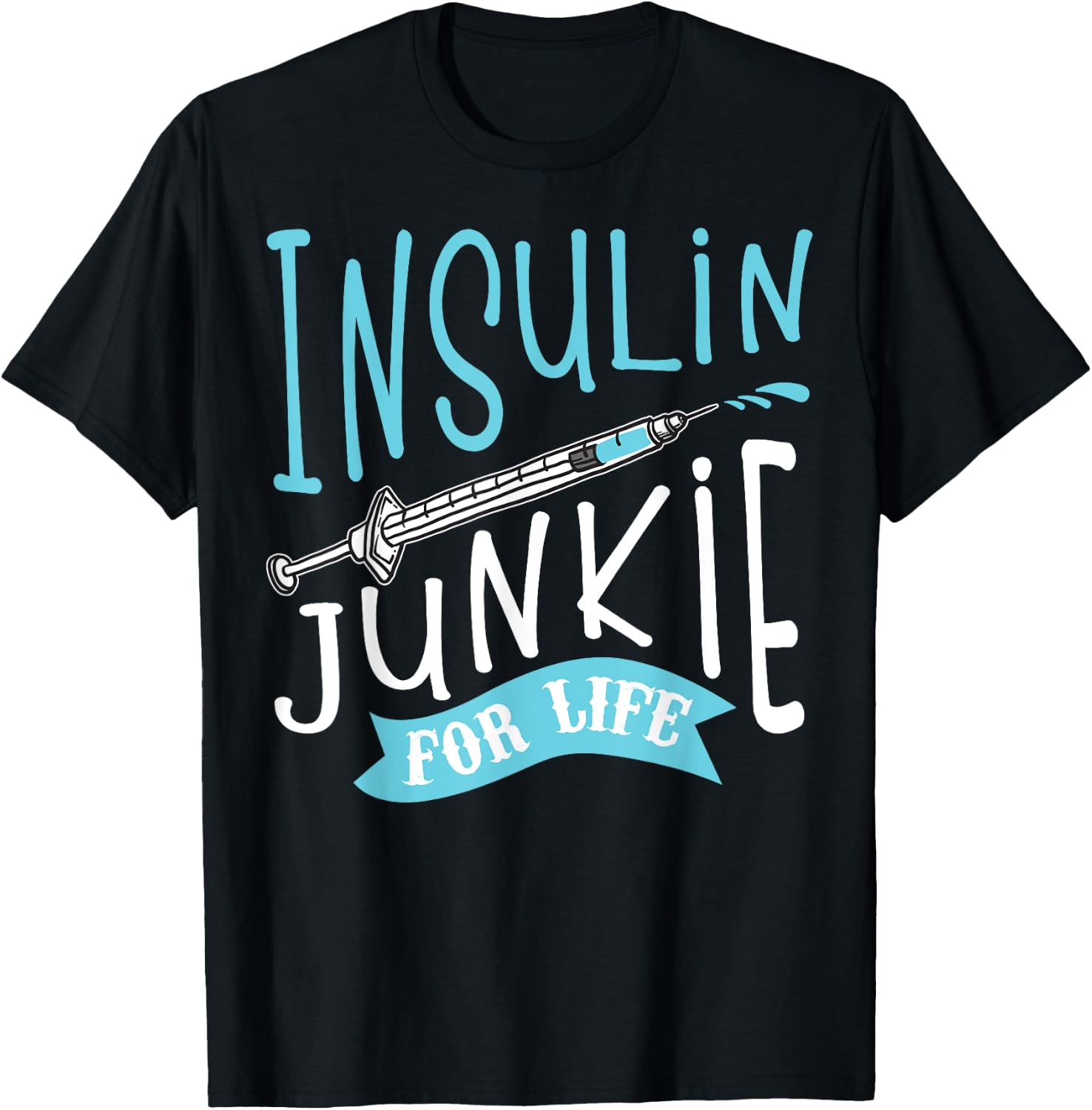 Cool Insulin Junkie Funny Diabetes Awareness Gift Men Women T-Shirt - T-Shirt | Black