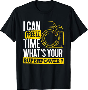 I Can Freeze Time Superpower - Photographer Camera Small T-Shirt - T-Shirt | Black
