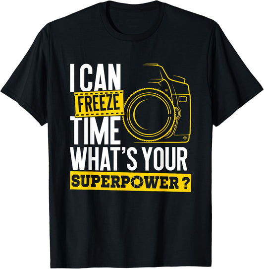 I Can Freeze Time Superpower - Photographer Camera Small T-Shirt - T-Shirt | Black
