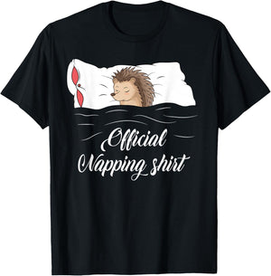 Sleeping Hedgehog Lover Pyjamas Official Napping T-Shirt - T-Shirt | Black