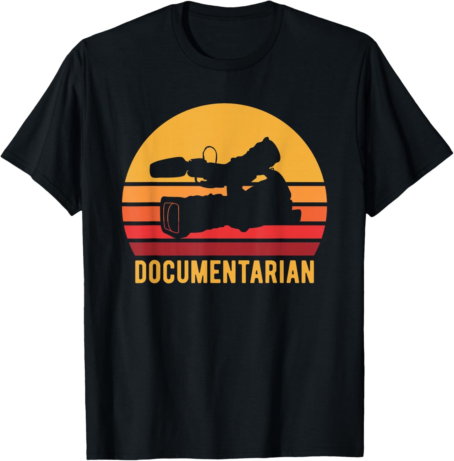 Retro Documentarian Filmmaking Camera Documentary Filmmaker T-Shirt - T-Shirt | Black