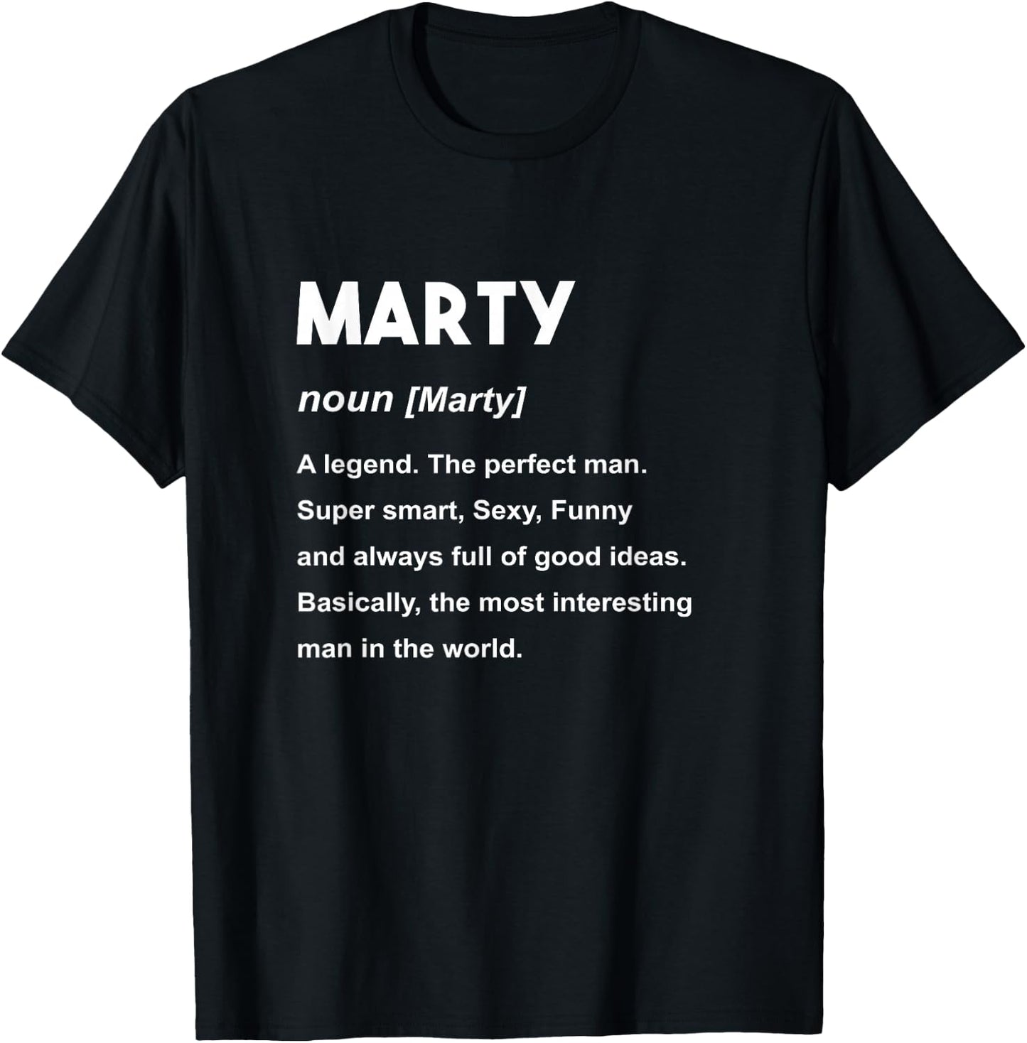 Marty Name Shirt | Marty T-Shirt - T-Shirt | Black