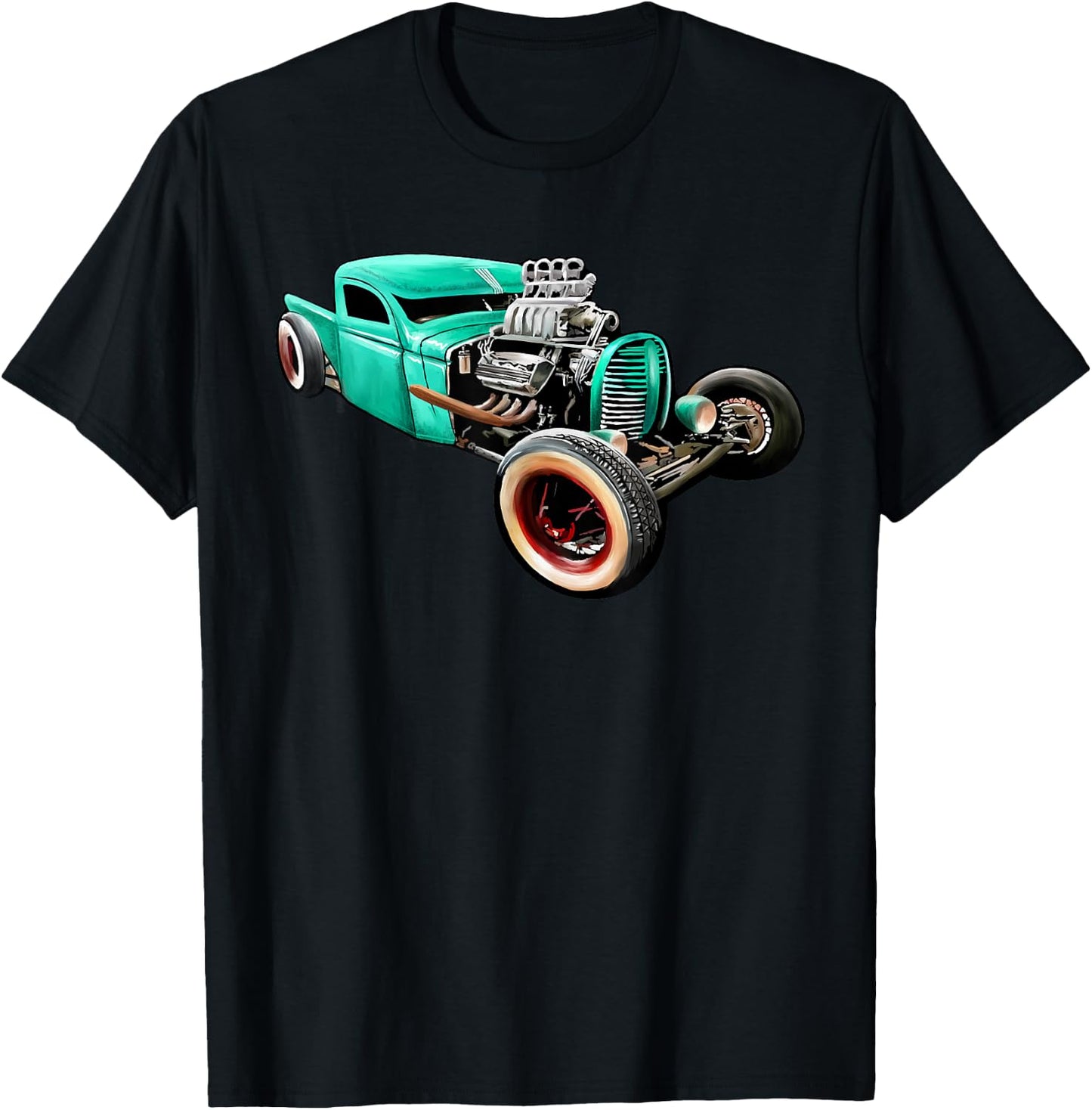Rust Bucket Outline Funny Hot Retro Rod Diesel Cars Gift Men T-Shirt - T-Shirt | Black
