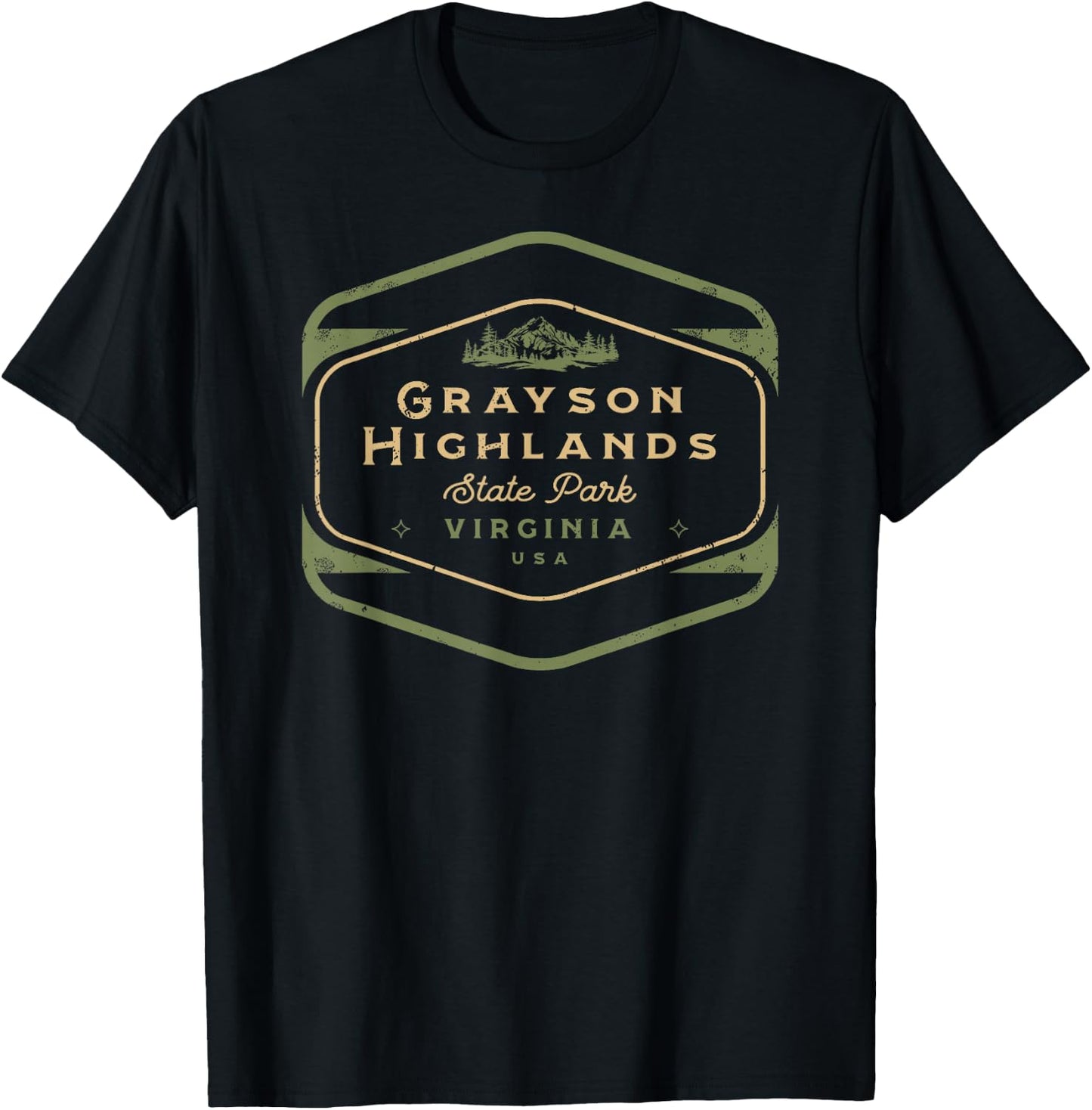 Grayson Highlands State Park Retro Vintage T-Shirt - T-Shirt | Black