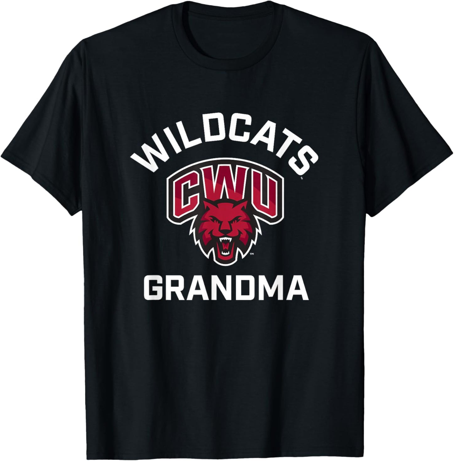 Central Washington University Wildcats Arched Grandma T-Shirt - T-Shirt | Black
