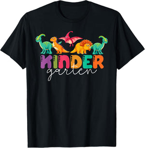 Kindergarten Teacher Dinosaur Cute Animal Student School T-Shirt - T-Shirt | Black