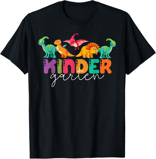 Kindergarten Teacher Dinosaur Cute Animal Student School T-Shirt - T-Shirt | Black