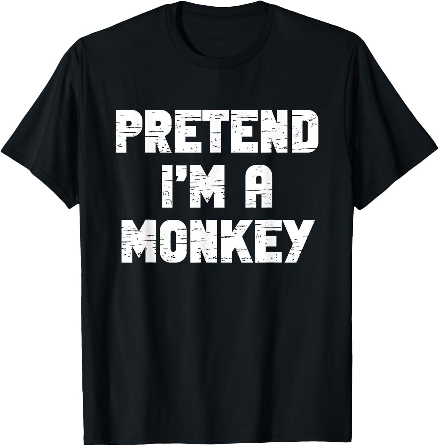 Halloween Pretend I'm A Monkey Costume Funny Lazy Kids Adult T-Shirt - T-Shirt | Black