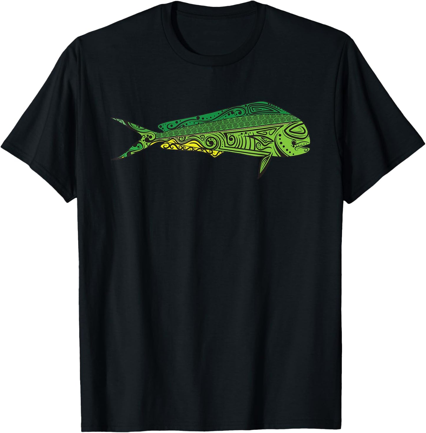 Mahi Mahi - Native Hawaiian - Hawaiian Tribal T-Shirt - T-Shirt | Black