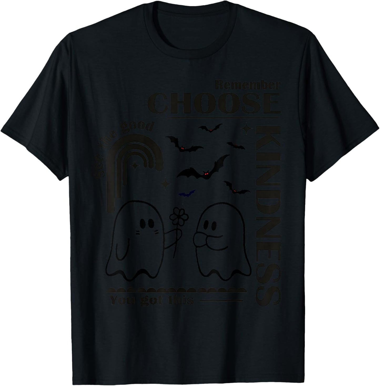 Unity Day Orange Halloween Boo Ghost Choose Kindness Kids T-Shirt - T-Shirt | Black