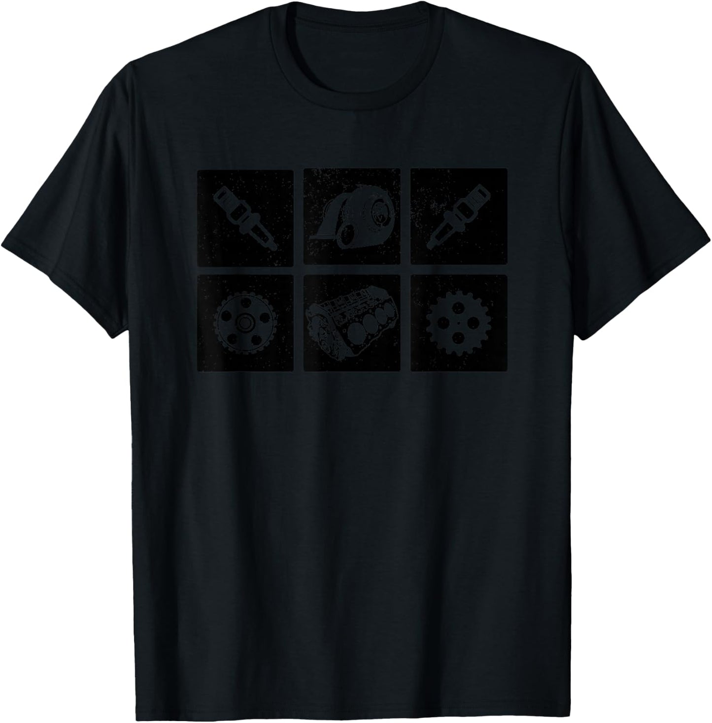 Car Mechanic Engine Symbols Auto Parts T-Shirt - T-Shirt | Black