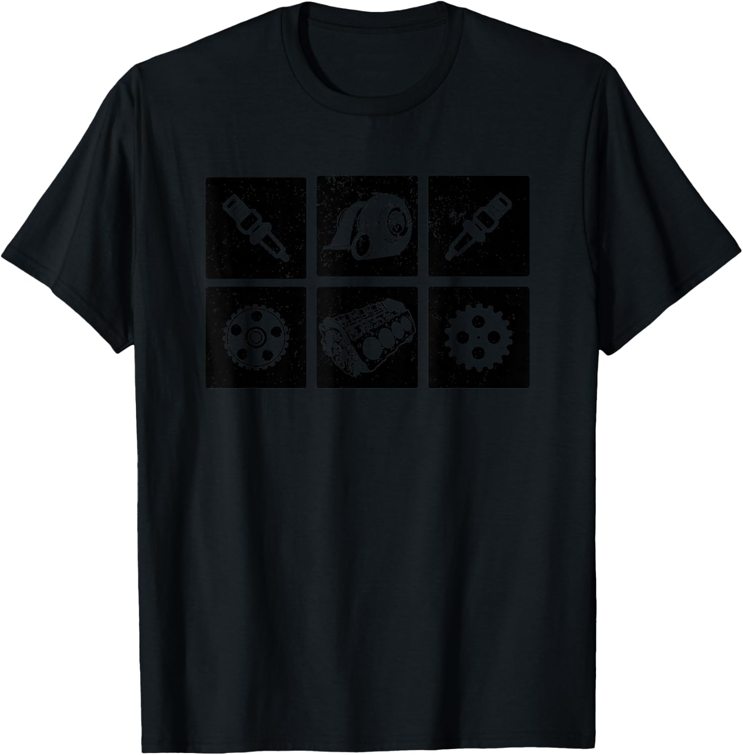 Car Mechanic Engine Symbols Auto Parts T-Shirt - T-Shirt | Black