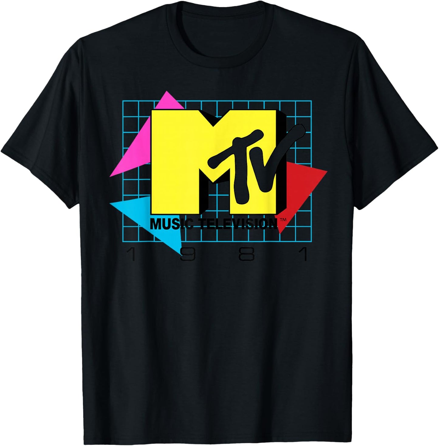 MTV Music Television 1981 Logo Small T-Shirt - T-Shirt | Black