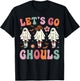 Let's Go Ghouls Ghost Cowgirls Groovy Halloween Party T-Shirt - T-Shirt | Black