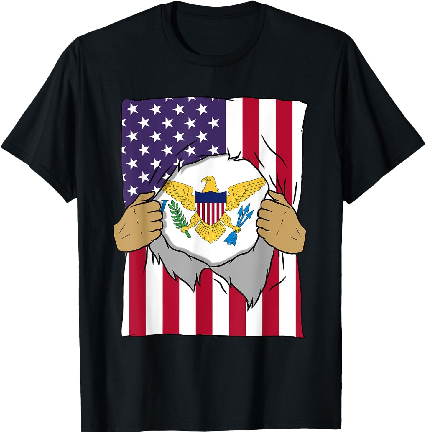 US Virgin Islands Flag Inside Me Home Islander American Gift T-Shirt - T-Shirt | Black