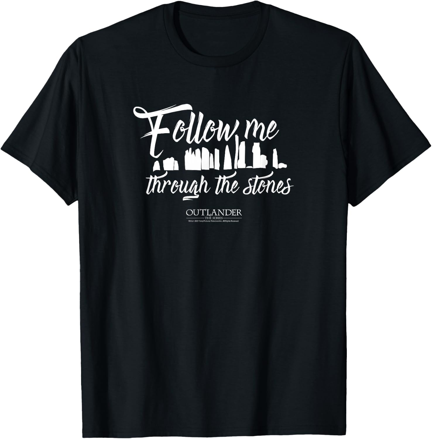 Outlander Follow Me Through the Stones T-Shirt - T-Shirt | Black