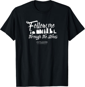 Outlander Follow Me Through the Stones T-Shirt - T-Shirt | Black