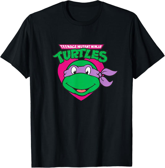 Teenage Mutant Ninja Turtles Valentine's Day Donatello Face T-Shirt - T-Shirt | Black