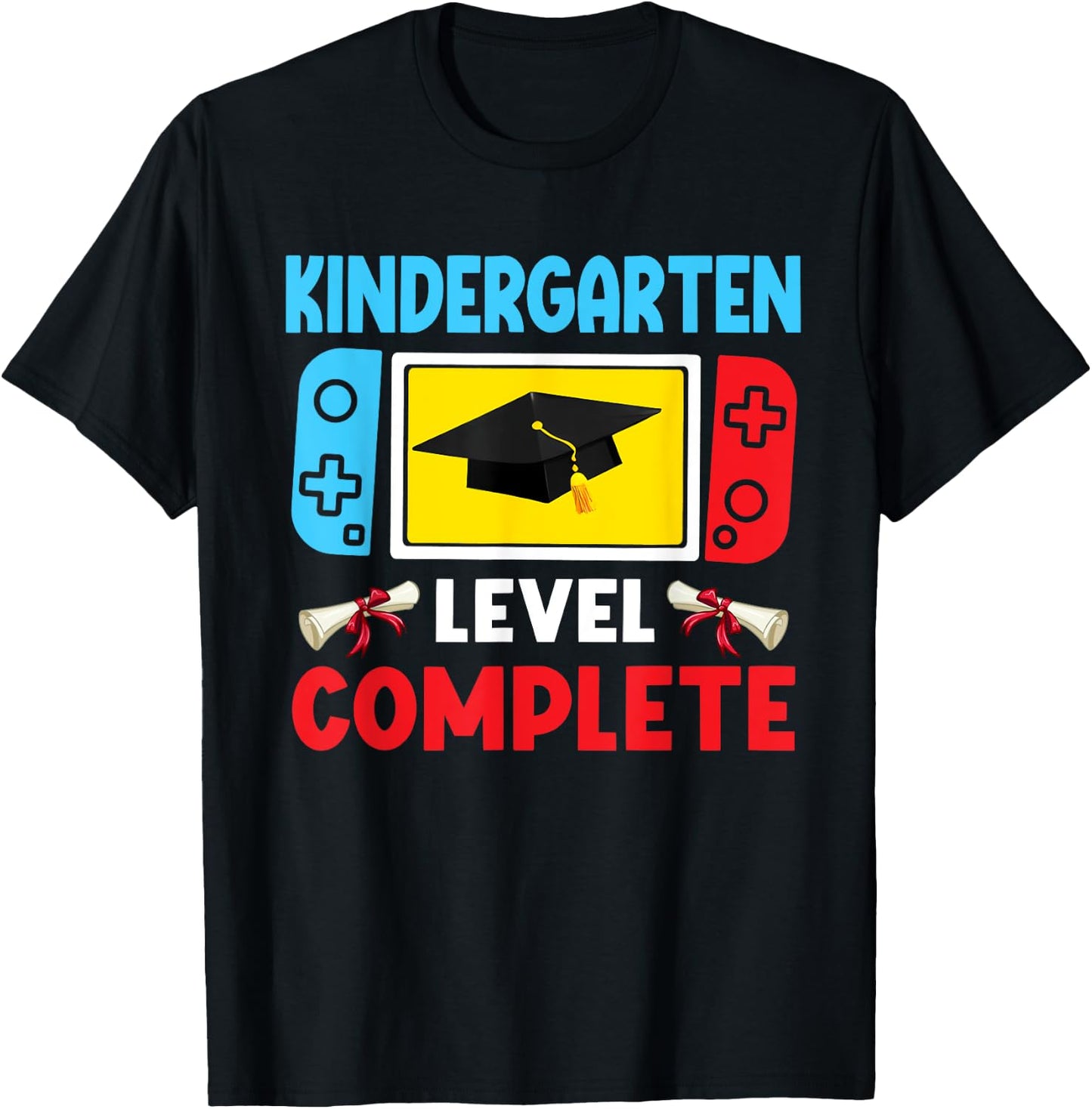 Kindergarten Level Complete Last Day Of School Graduate Boys T-Shirt - T-Shirt | Black