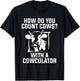 Funny Cow Design Cowculator Play on Words Farming Pun Nerd T-Shirt - T-Shirt | Black