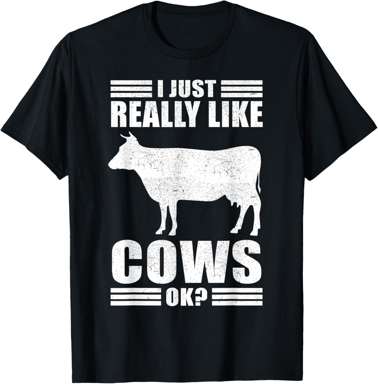 Funny Cow Design Women Boys Girls Farmer Cow Lover T-Shirt - T-Shirt | Black