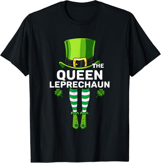 Queen Leprechaun Costume Gift - Matching Family T-Shirt - T-Shirt | Black