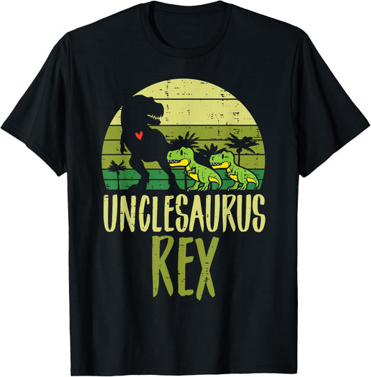 Unclesaurus Trex Funny Fathers Day Dinosaur Dino Uncle Men T-Shirt - T-Shirt | Black