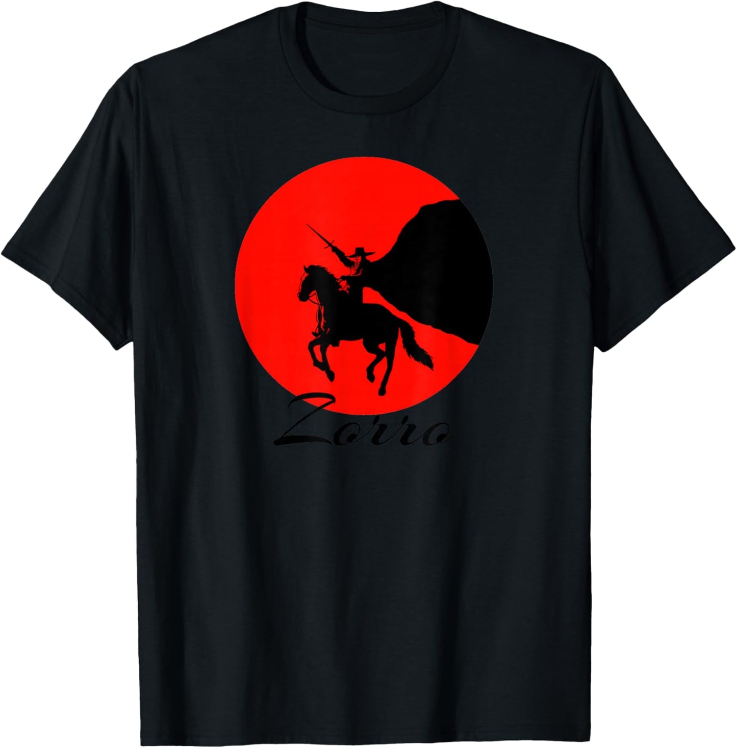 Public Domain Heroes Zorro - Women's -Adults Grey Classic Fit Short Sleeve - Small T-Shirt - T-Shirt | Black