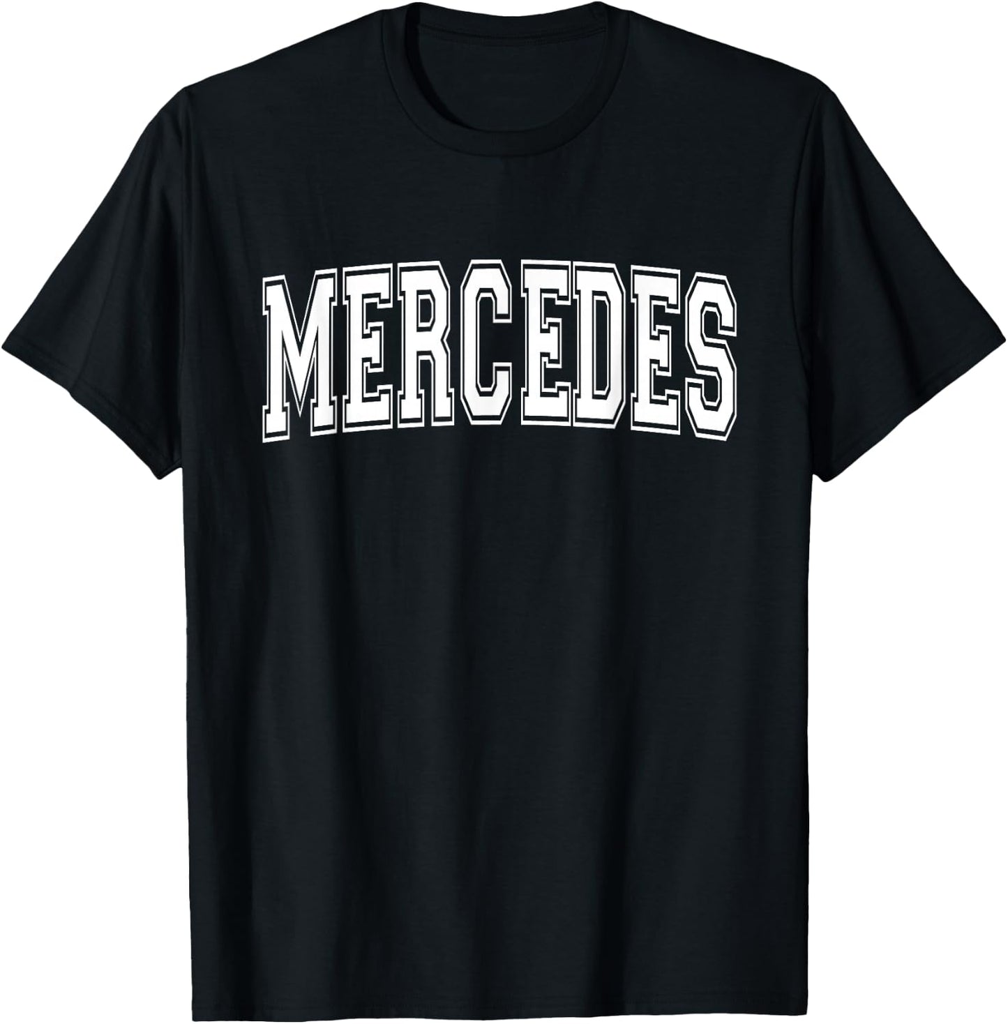 Mercedes TX Texas USA Vintage Sports Varsity Style T-Shirt - T-Shirt | Black