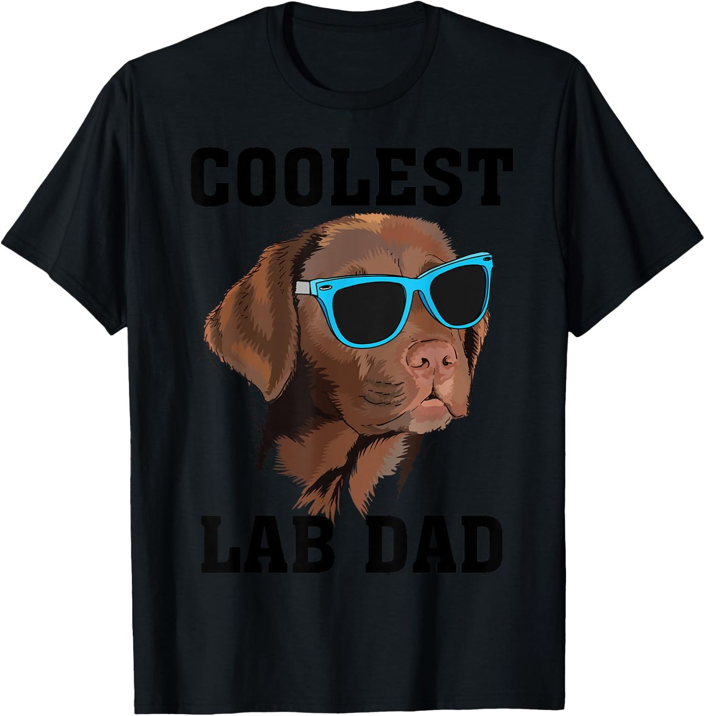 Funny Coolest Lab Dad Gift Black Labrador Dog Lover Men T-Shirt - T-Shirt | Black