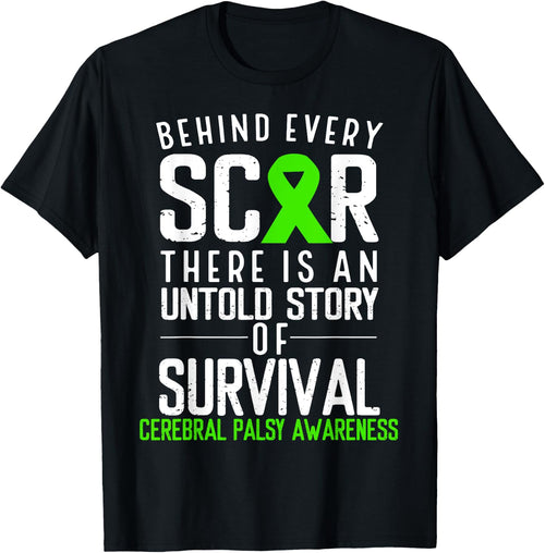 Green Ribbon Behind Every Scar Cerebral Palsy Awareness