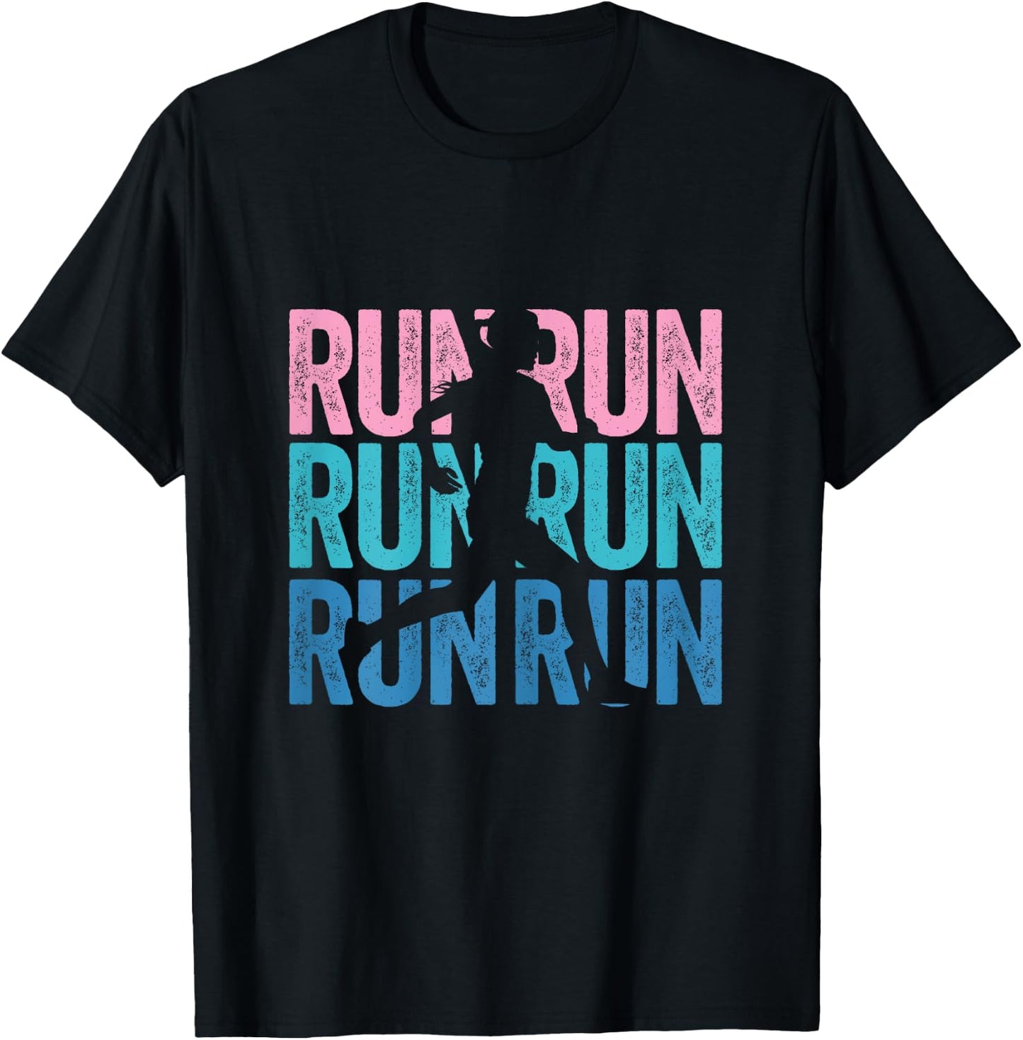 Retro RUN Runner Jogger Marathon Vintage for Girls Women T-Shirt - T-Shirt | Black