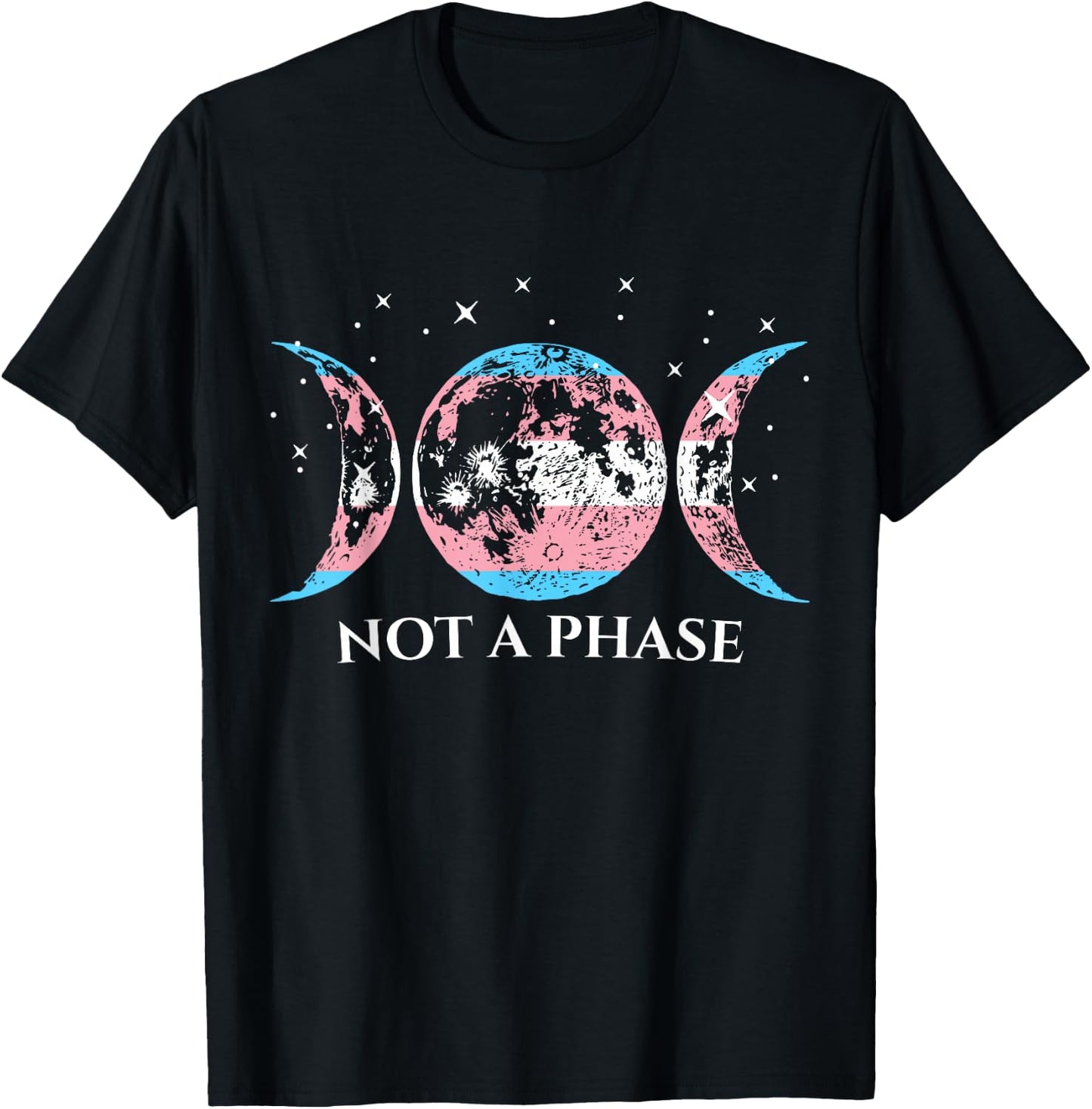 Funny Transgender Pride Flag Not A Phase T-Shirt - T-Shirt | Black