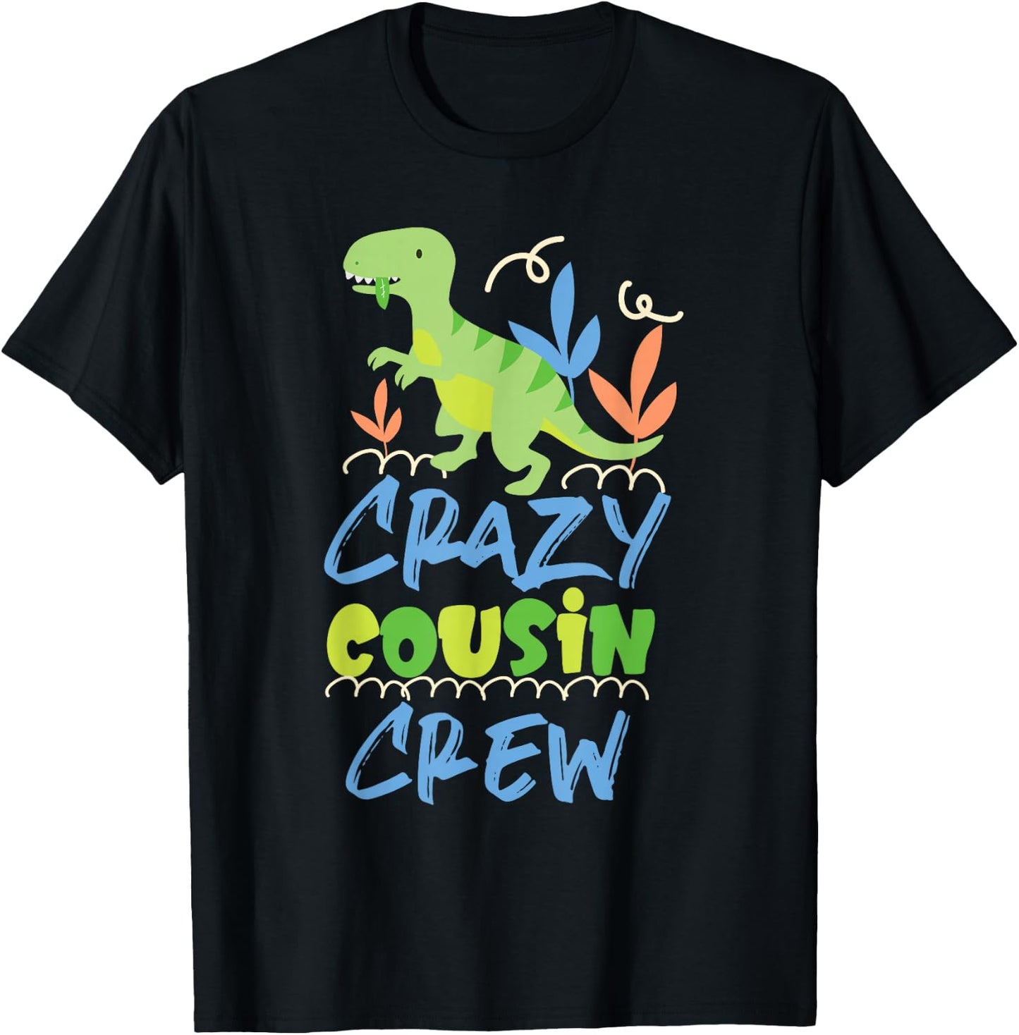 Crazy Cousin Crew Boys Dino Dinosaur T-Shirt - T-Shirt | Black