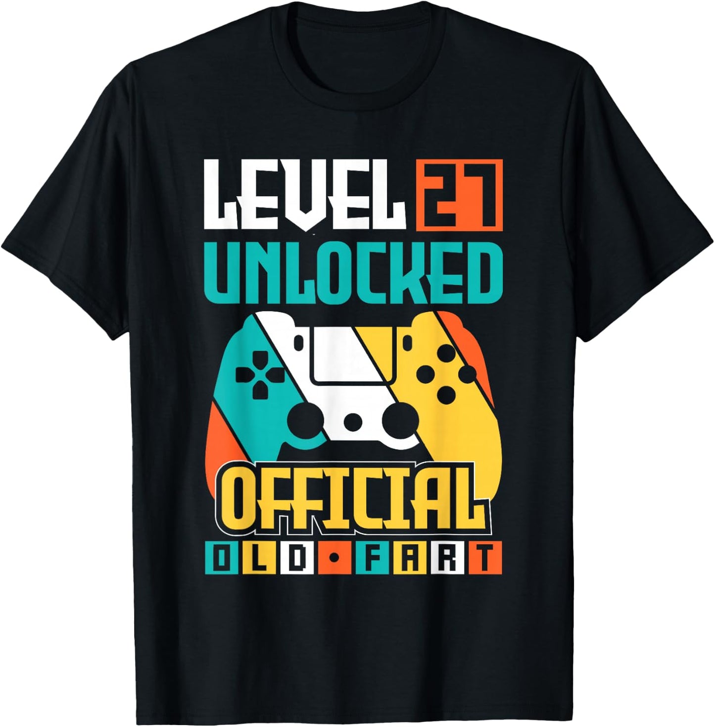 Unlocked Level 27 Birthday Boy Video Game Controller T-Shirt - T-Shirt | Black